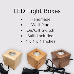 LED Lighted Art Display Base - Handmade Walnut, Maple or Alder Wood