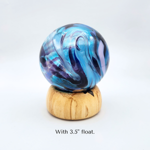 Small Handmade Wood Float Ring – Round Stand Display Base for Glass Floats