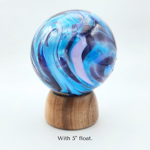 Small Handmade Wood Float Ring – Round Stand Display Base for Glass Floats