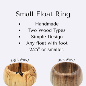 Small Handmade Wood Float Ring – Round Stand Display Base for Glass Floats