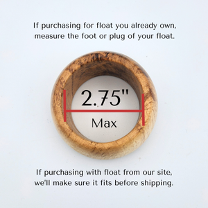 Large Handmade Wood Float Ring – Round Stand Display Base for Glass Floats