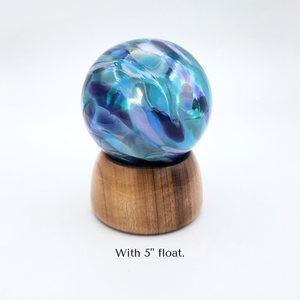 Large Handmade Wood Float Ring – Round Stand Display Base for Glass Floats