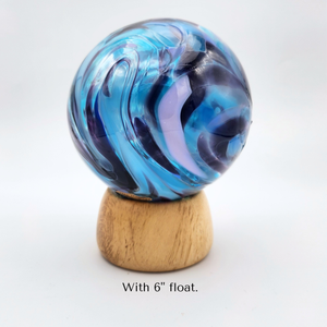 Large Handmade Wood Float Ring – Round Stand Display Base for Glass Floats