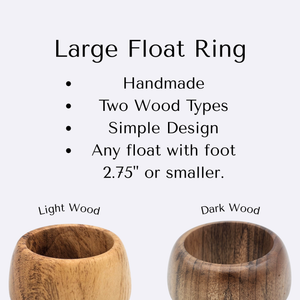 Large Handmade Wood Float Ring – Round Stand Display Base for Glass Floats