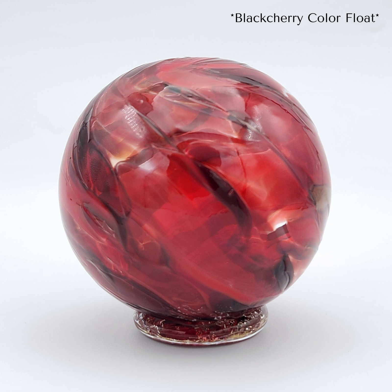 Black Cherry Glass Float – Dark Red Handblown Glass Ornament