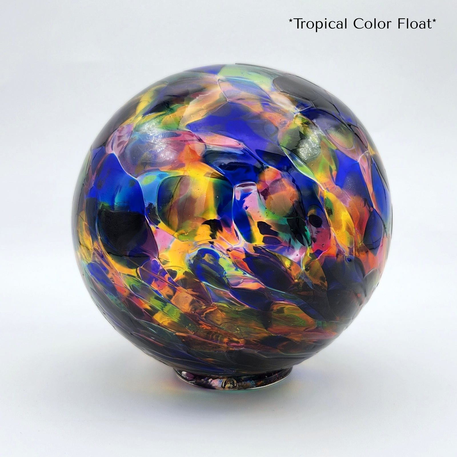Tropical Glass Float – Pink, Blue & Green Handblown Ornament