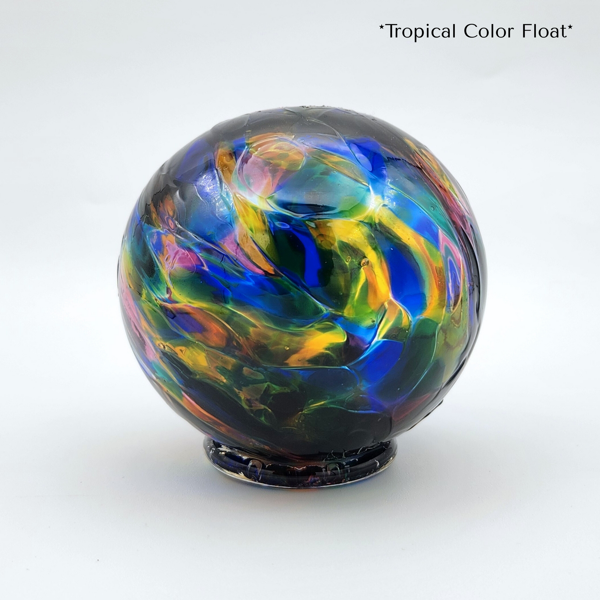 Tropical Glass Float – Pink, Blue & Green Handblown Ornament
