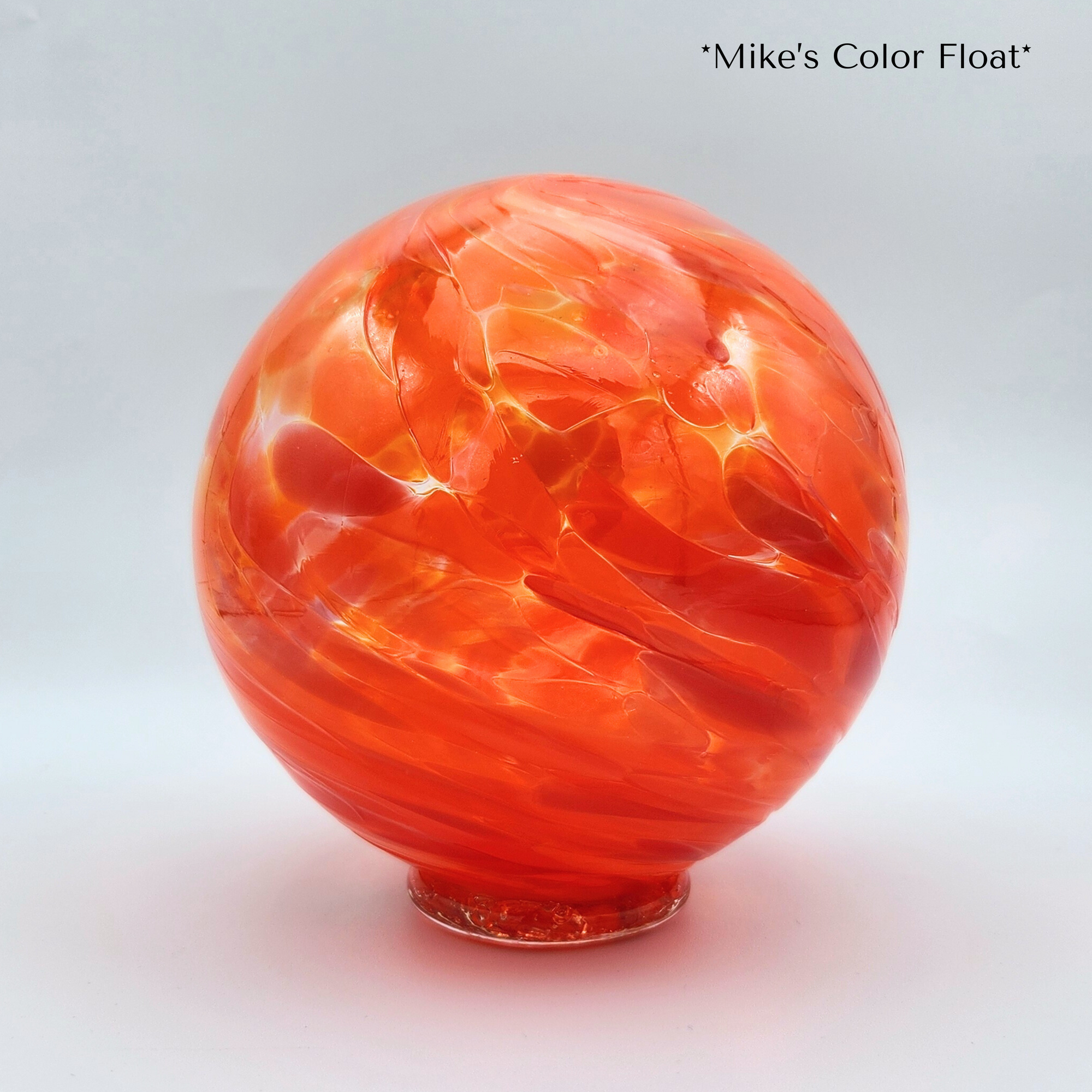 Mike’s Mix Glass Float – Handblown Orange Ornament
