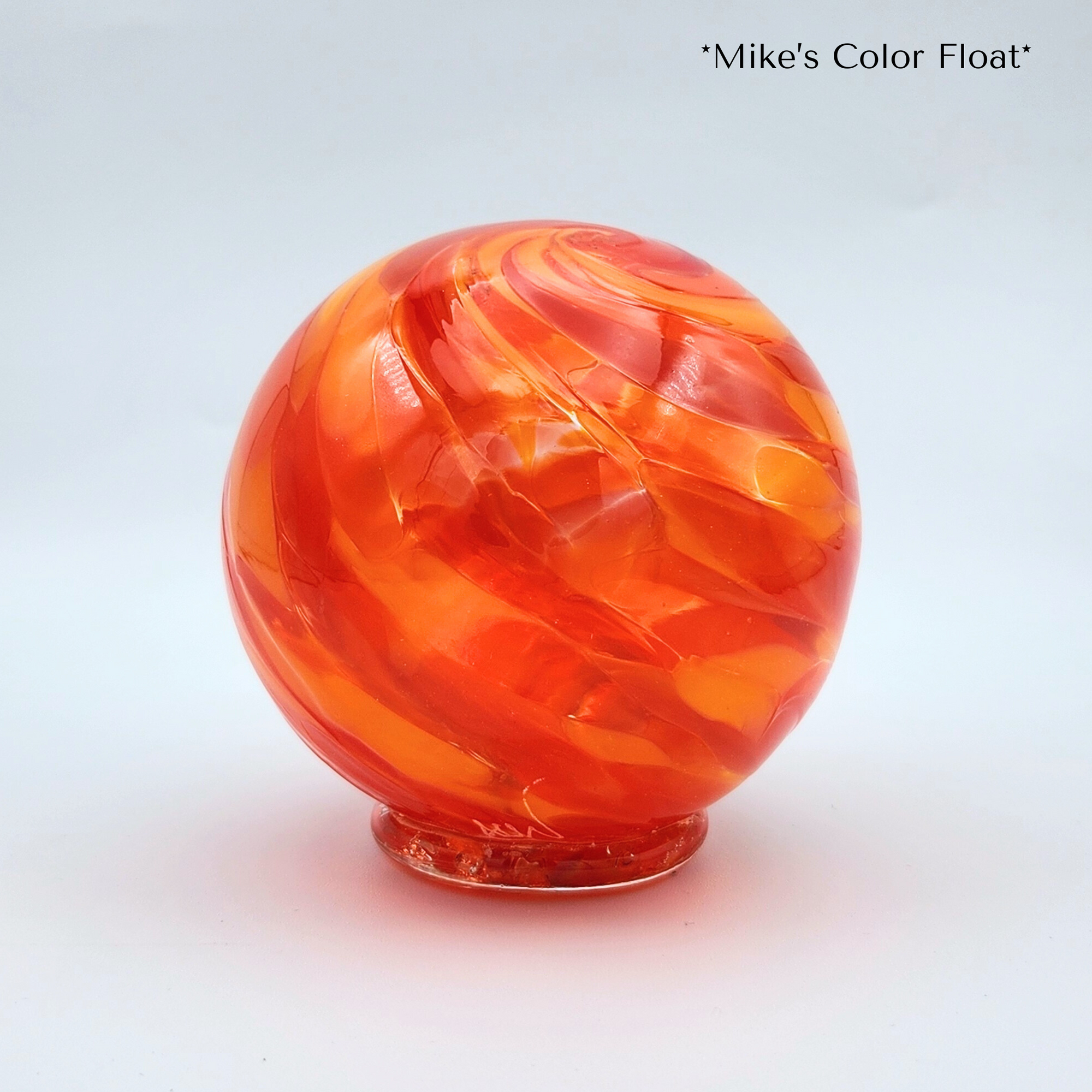 Mike’s Mix Glass Float – Handblown Orange Ornament