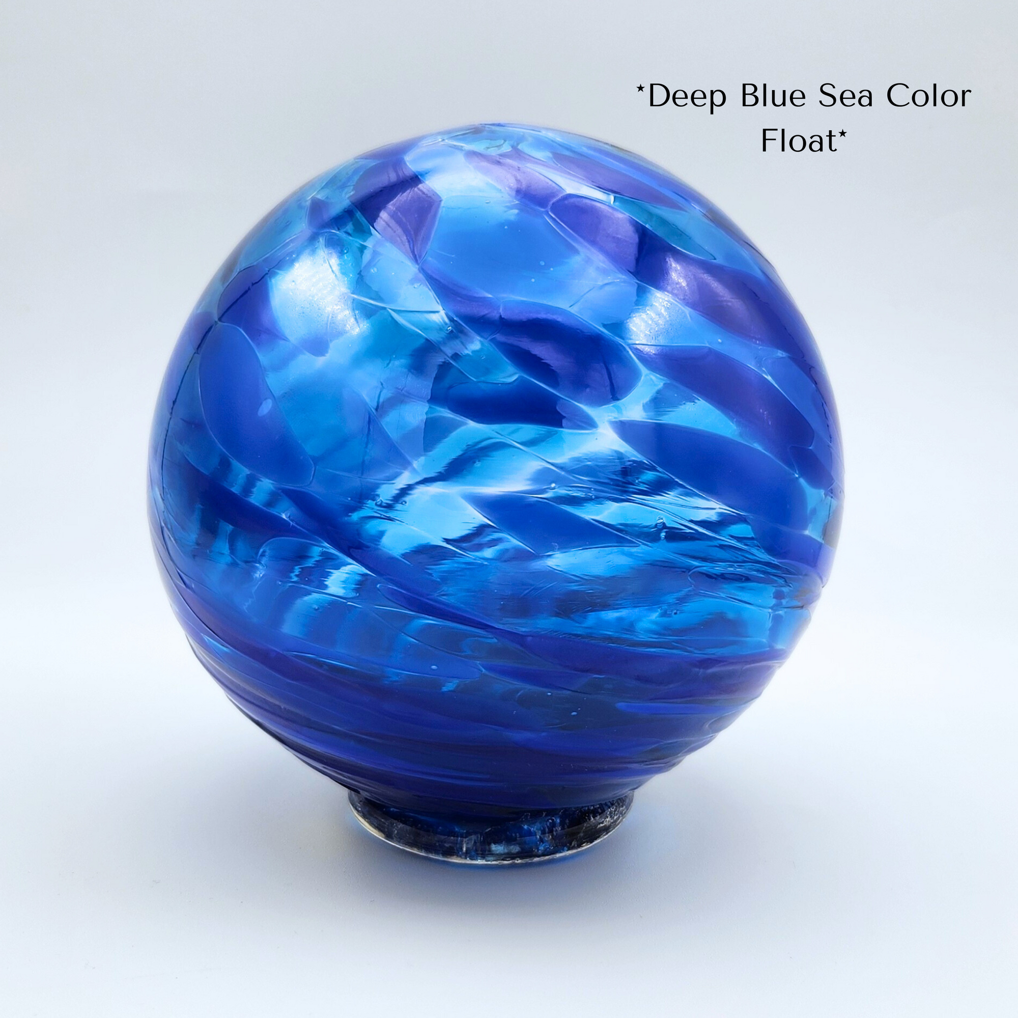 Deep Blue Sea Glass Float – Handblown Dark Blue Ornament